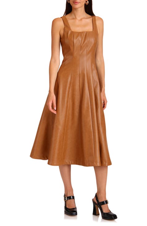 Leather Brown Dresses for Women