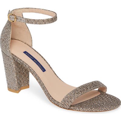 Stuart Weitzman Nearlynude Ankle Strap Sandal, Metallic