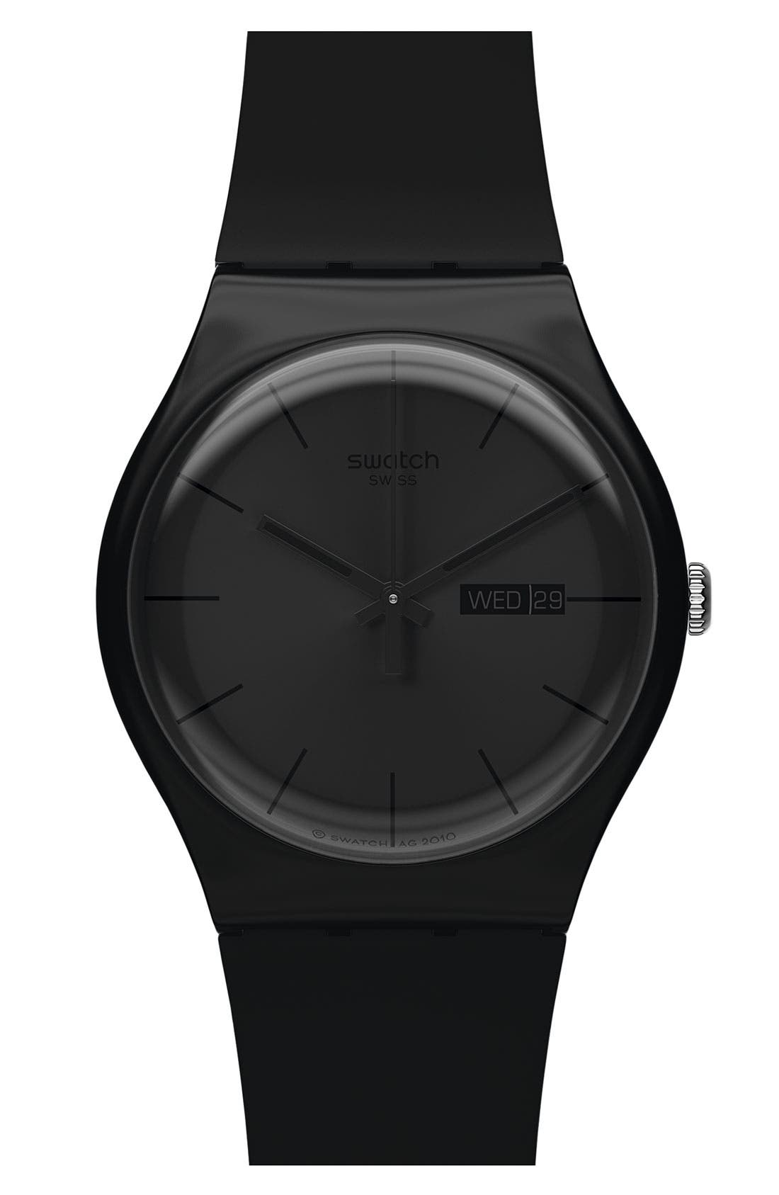 Swatch® 'Rebel' Rubber Strap Watch Nordstrom
