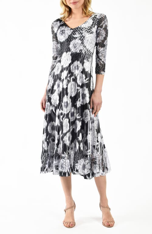 Shop Komarov Charmeuse & Chiffon A-line Dress In Chrysanthemum