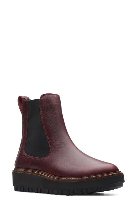 Ladies burgundy outlet chelsea boots