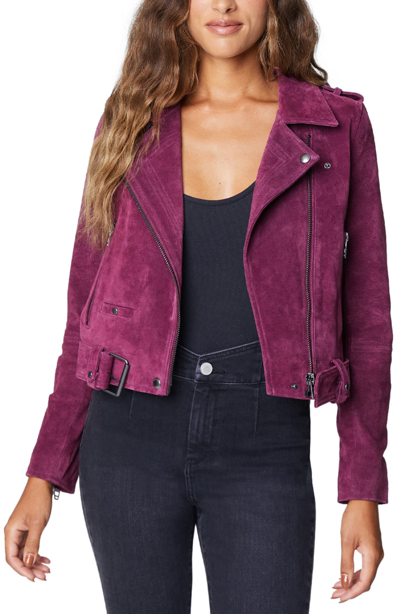purple leather jacket