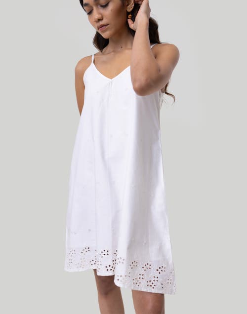 Shop Reistor Short Tent Dress With Back Tie In Coconut White