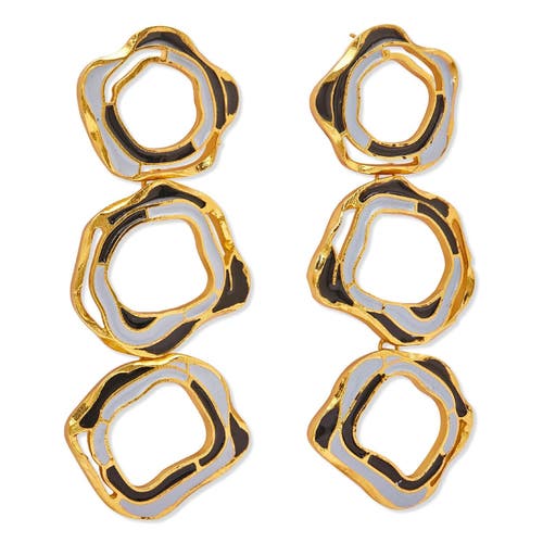 Dhwani Bhansal Aqua Earrings In Gold Plated
