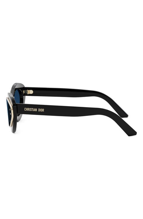 Shop Dior Meteor B1i Butterfly Sunglasses In Shiny Black/blue