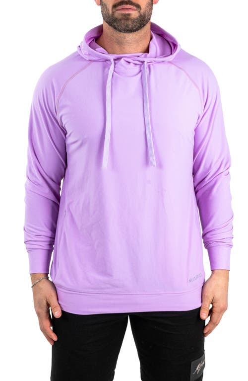 Maceoo Solid Cotton Hoodie in Purple 