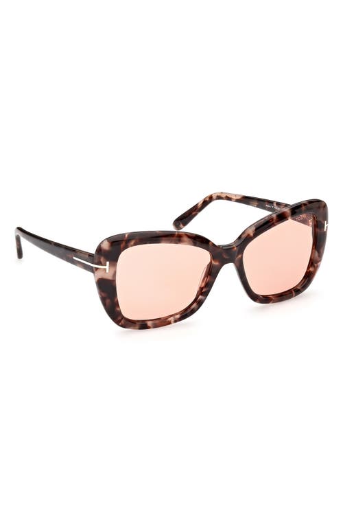 Shop Tom Ford 55mm Butterfly Sunglasses In Colored Havana/violet