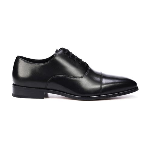 Shop Anthony Veer Bill Cap-toe Oxford In Black