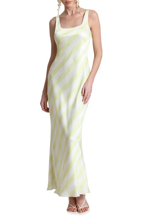 Avec Les Filles Bias Cut Maxi Dress Kiwi Twist Stripe at Nordstrom,