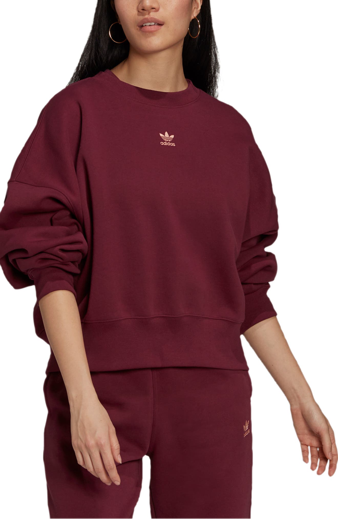 adidas burgundy hoodie women's