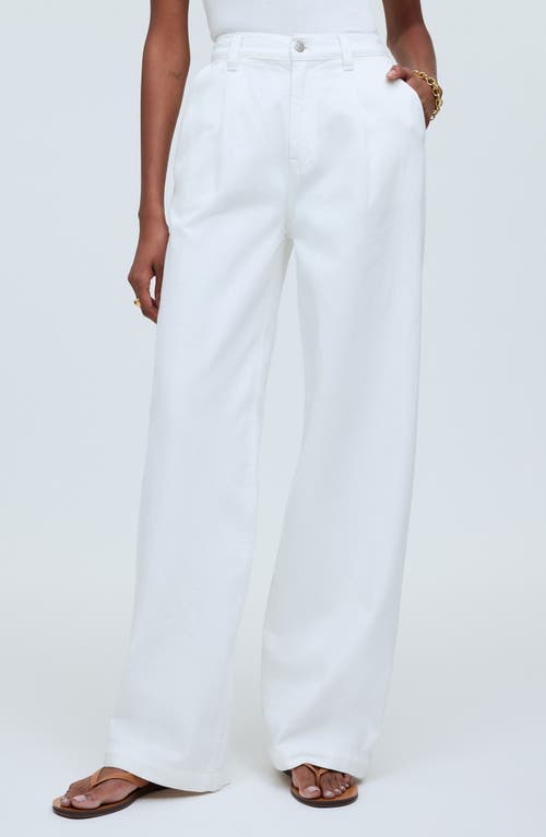 Madewell The Harlow High Waist Wide Leg Jeans Tile White at Nordstrom,