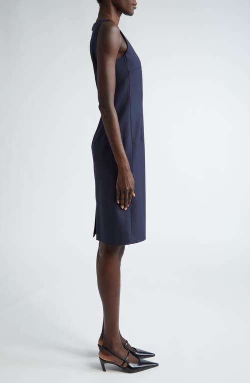 Lafayette 148 New York Stretch Wool V-neck Sheath Dress In Ink