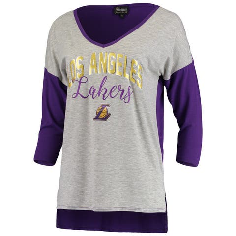 Los Angeles Lakers New Era Women's Colorblock Raglan Long Sleeve T