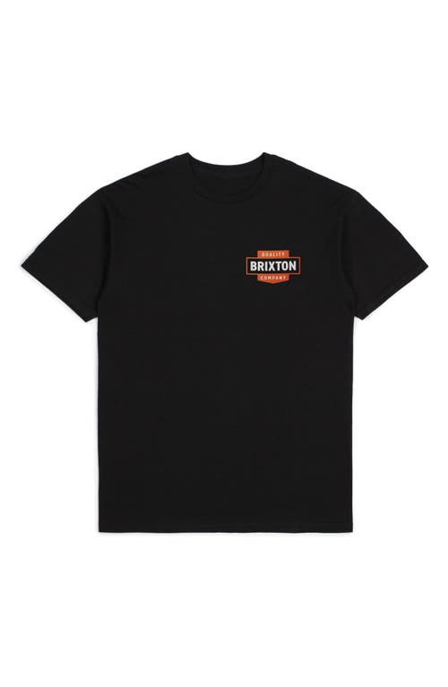 Brixton Osborn Graphic T-Shirt in Black Worn Wash 