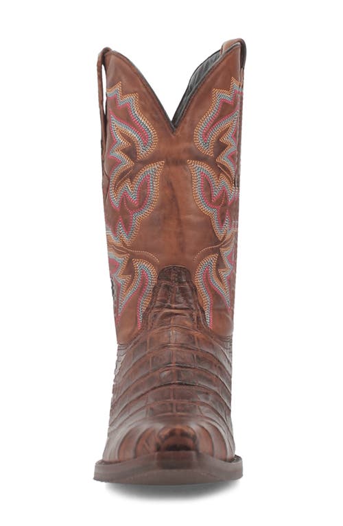 Shop Dingo Gator Embossed Cowboy Boot In Brown