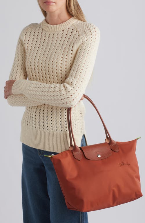 Shop Longchamp Medium Le Pliage Nylon Shoulder Tote In Chesnut