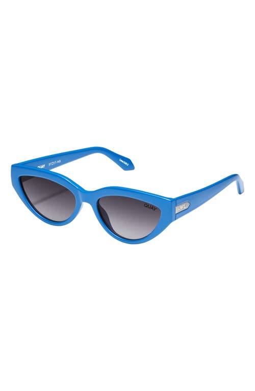 Shop Quay Australia Narrow Down 57mm Gradient Cat Eye Sunglasses In Cobalt/smoke