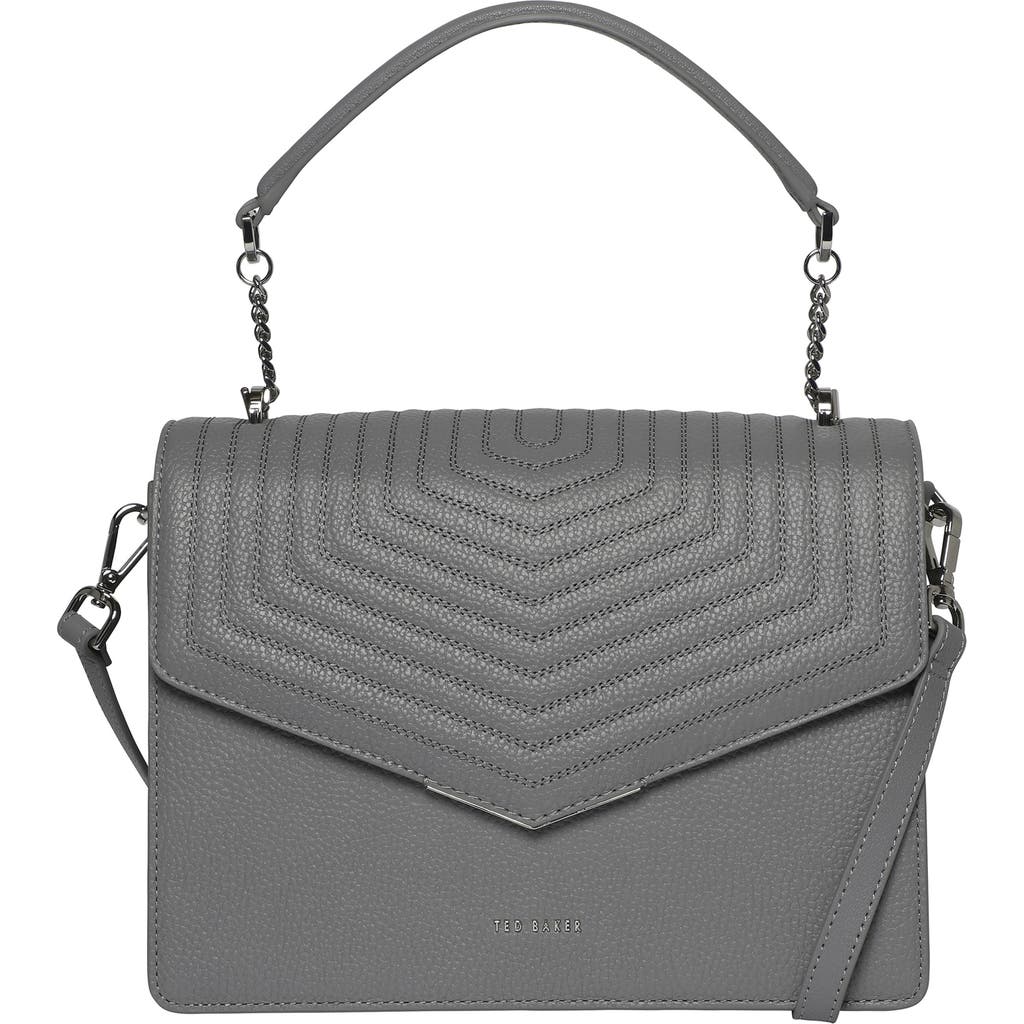 Ted Baker London Brittni Top Handle Leather Envelope Bag In Grey