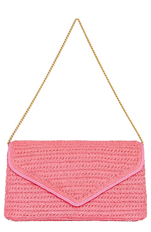 Rebecca Minkoff Straw Envelope Flap Clutch in Rose at Nordstrom