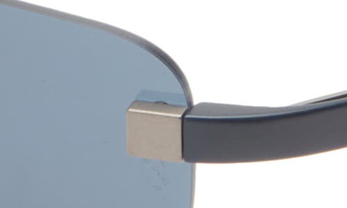 Shop Tag Heuer Flex 59mm Rectangular Sport Sunglasses In Matte Blue/blue