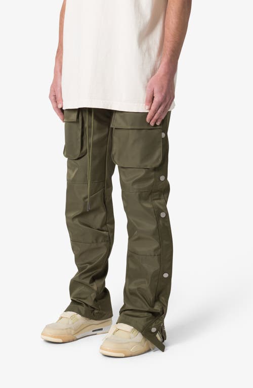 Shop Mnml Side Snap Nylon Cargo Pants In Olive