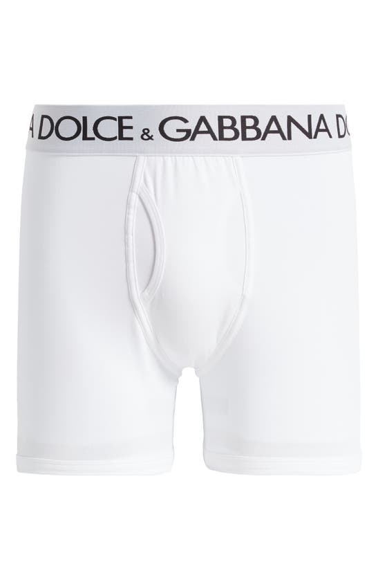 Shop Dolce & Gabbana Dolce&gabbana Long Fit Boxer Brief In Bianco Ottico