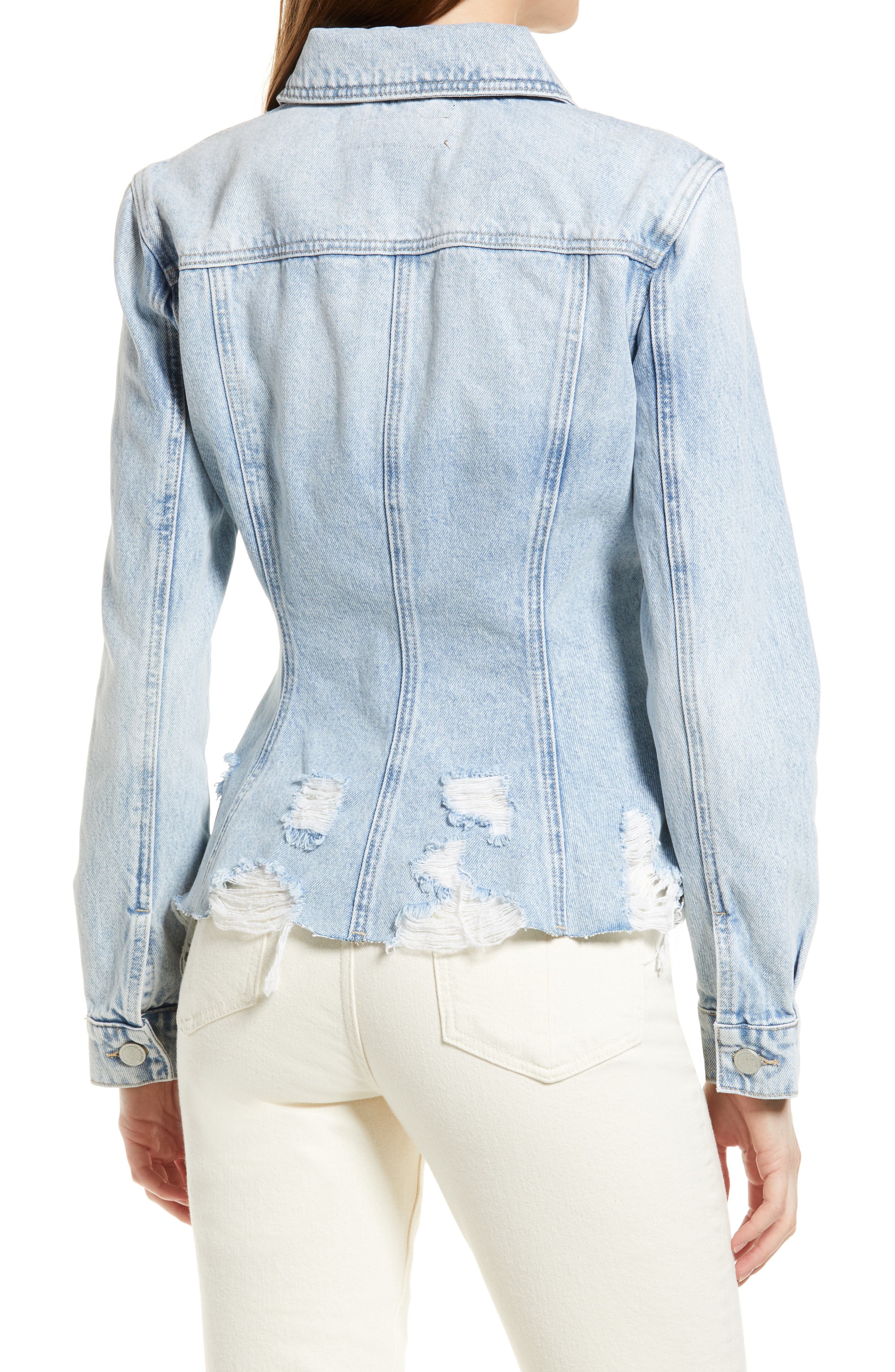 blanknyc peplum denim jacket