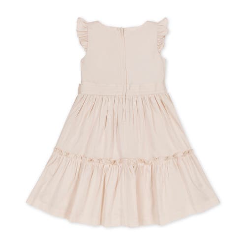 Hope & Henry Girls' Organic Tiered Sateen Party Dress, Toddler In Ecru Sateen