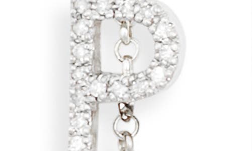 Meshmerise Diamond Initial Bezel Bracelet In White-p