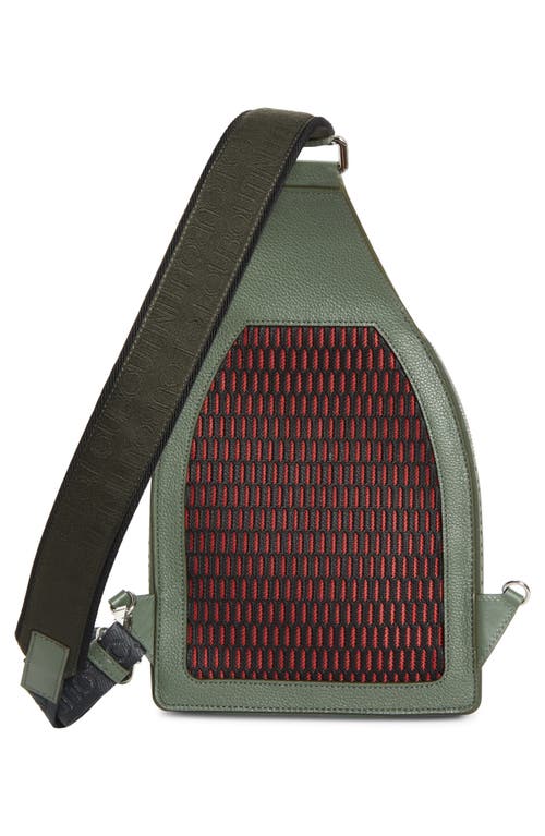 Shop Christian Louboutin Loubifunk Leather & Jacquard Backpack In Tennessee/tennessee