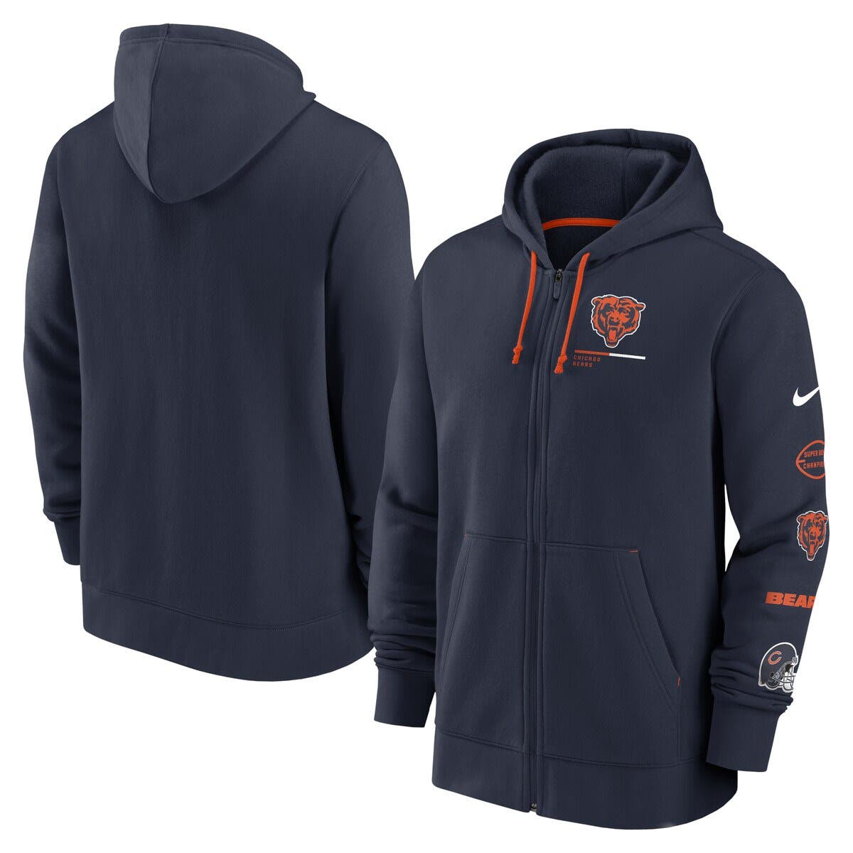 BASE Zip Up Chicago Hoodie Navy main image 0