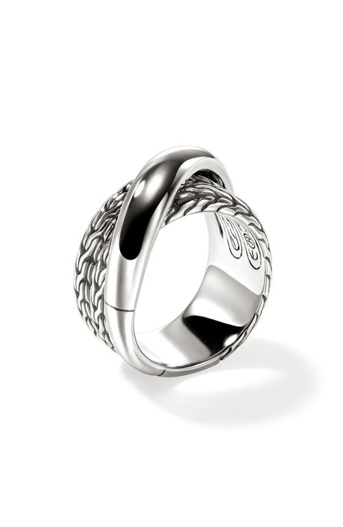John Hardy Sterling Silver Jh Essential Crossover Ring In Silver