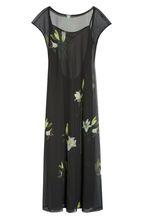 Shop Puppets And Puppets Diego Floral Mesh Maxi Dress In Lilies