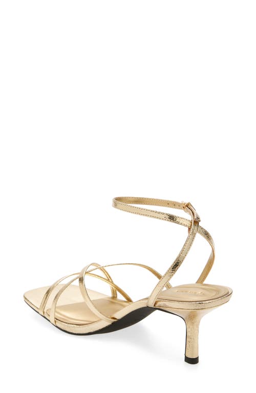 Open Edit Remington Ankle Strap Sandal In Gold Metallic