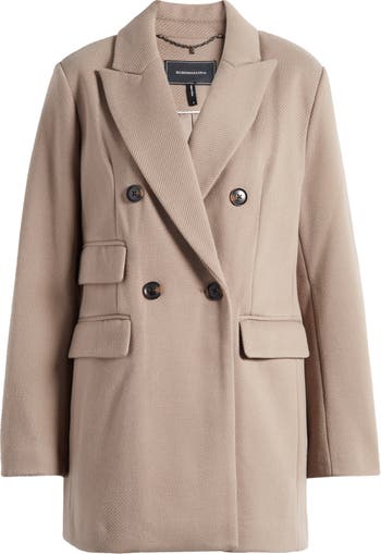 BCBGMAXAZRIA Peak Lapel Double Breasted Coat Nordstrom