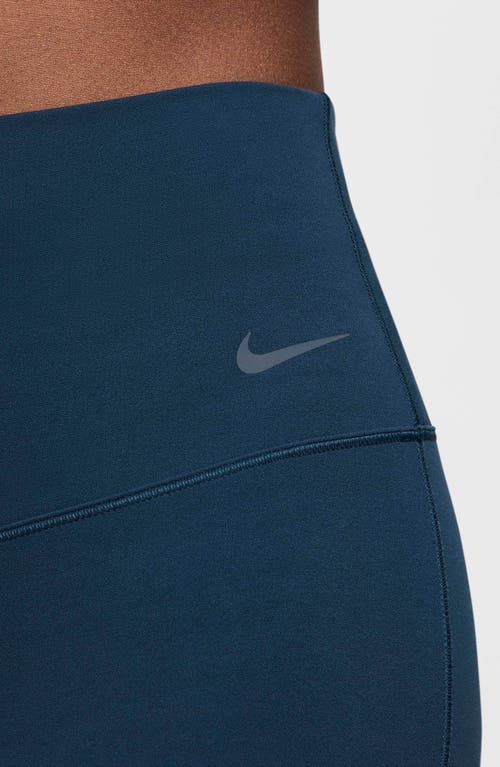 Shop Nike Dri-fit Flare Leggings In Armory Navy/black