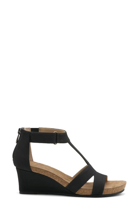 Shop Adrienne Vittadini Toba Wedge Sandal (women)<br> In Black