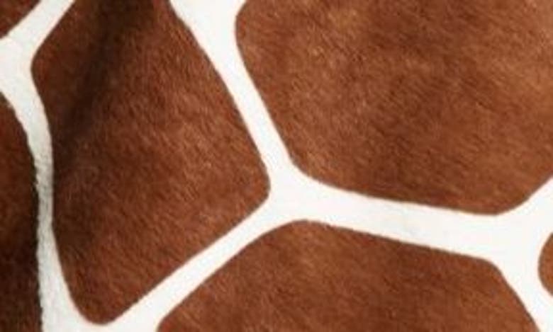 Shop Michael Kors Giraffe Print Genuine Calf Hair Balmacaan Coat In White/ Nutmeg