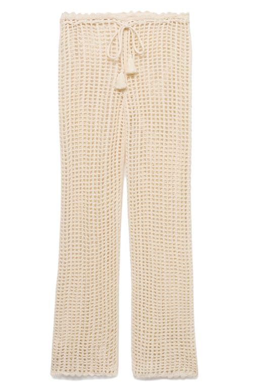 MANGO MANGO OPENWORK TIE WAIST PANTS 