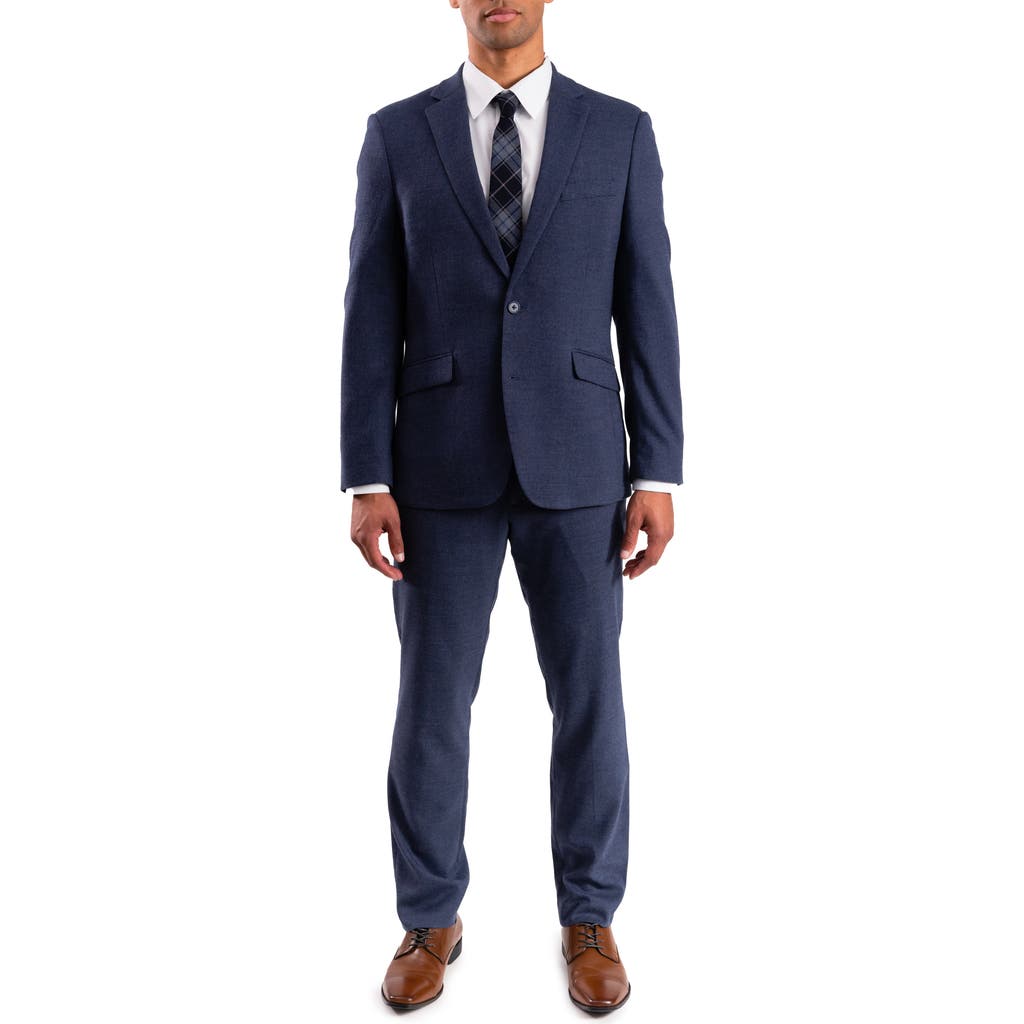 Savile Row Co Navy Donegal Twist Trim Fit Suit In Navy