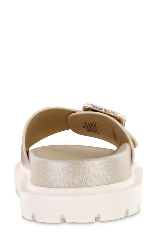 Mia Gya Waterproof Platform Slide Sandal In Gold