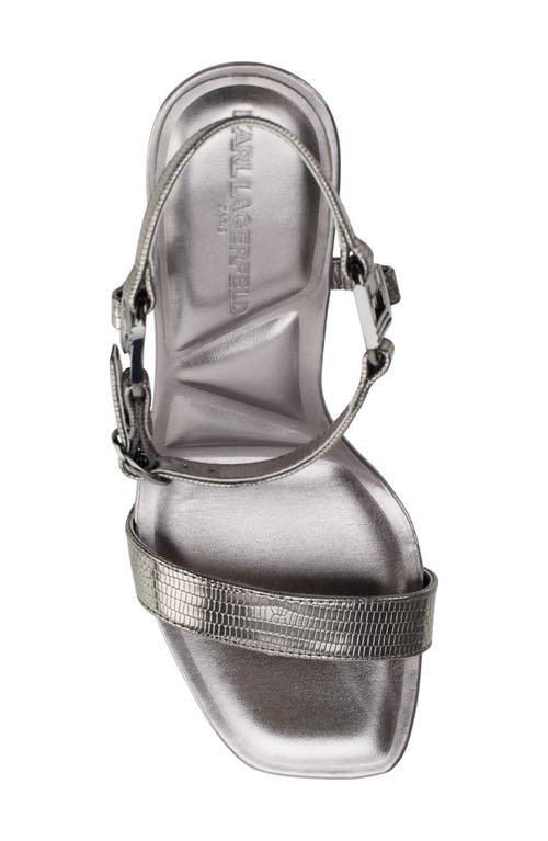 Karl Lagerfeld Paris Cybil Ankle Strap Sandal In Dark Slate