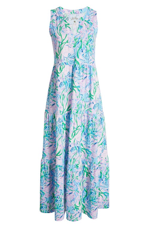 Shop Lilly Pulitzer ® Sydnee Tiered Cotton Maxi Sundress In Multi Seacret Escape