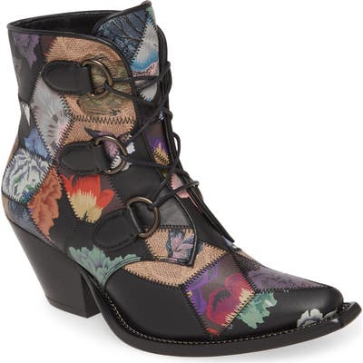 Coach Lace-Up Western Bootie- Black