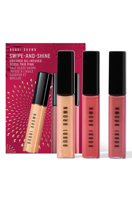 Shop Bobbi Brown Crushed Oil Infused Hydrating Lip Gloss Trio Holiday Gift Set $66 Value In Pink