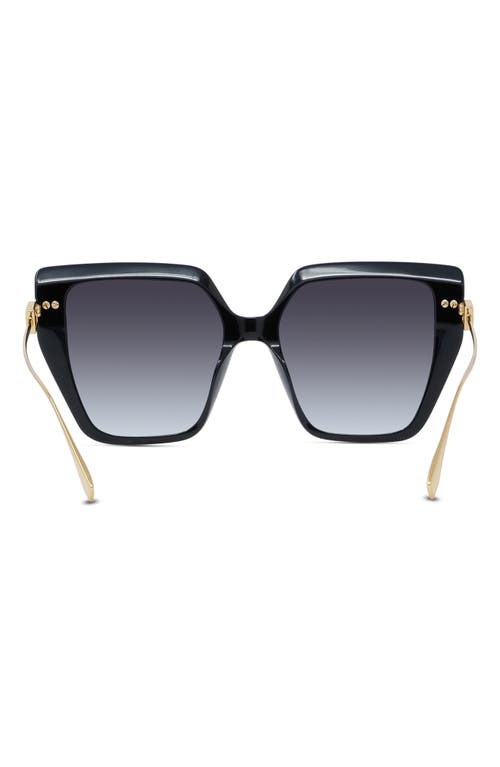 Shop Fendi ' Baguette 55mm Butterfly Sunglasses In Shiny Black/gradient Smoke