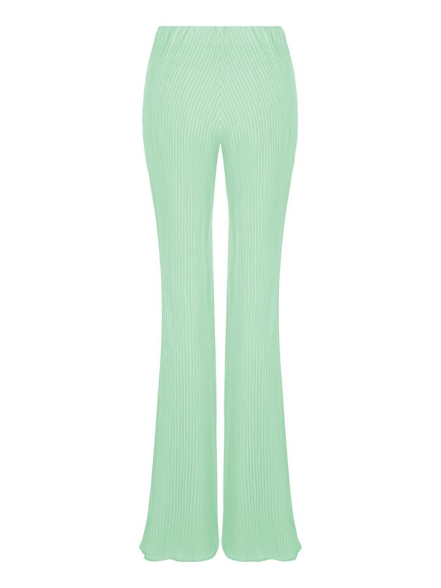Shop Nocturne High-waisted Flare Pants In Mint Green