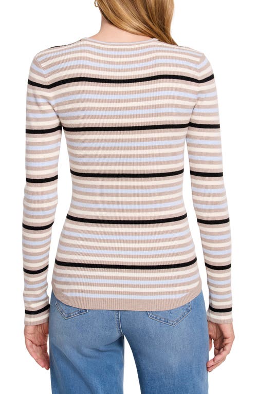 Shop Nic + Zoe Nic+zoe Stripe Long Sleeve T-shirt In Blue Multi