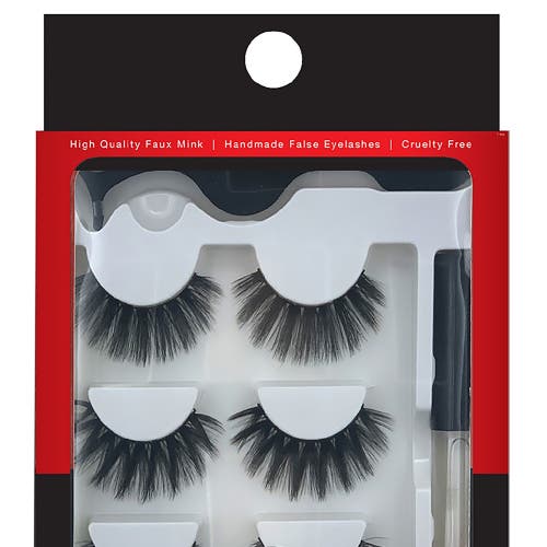 Pursonic Faux Mink Style False Eyelashes Extensions In Black