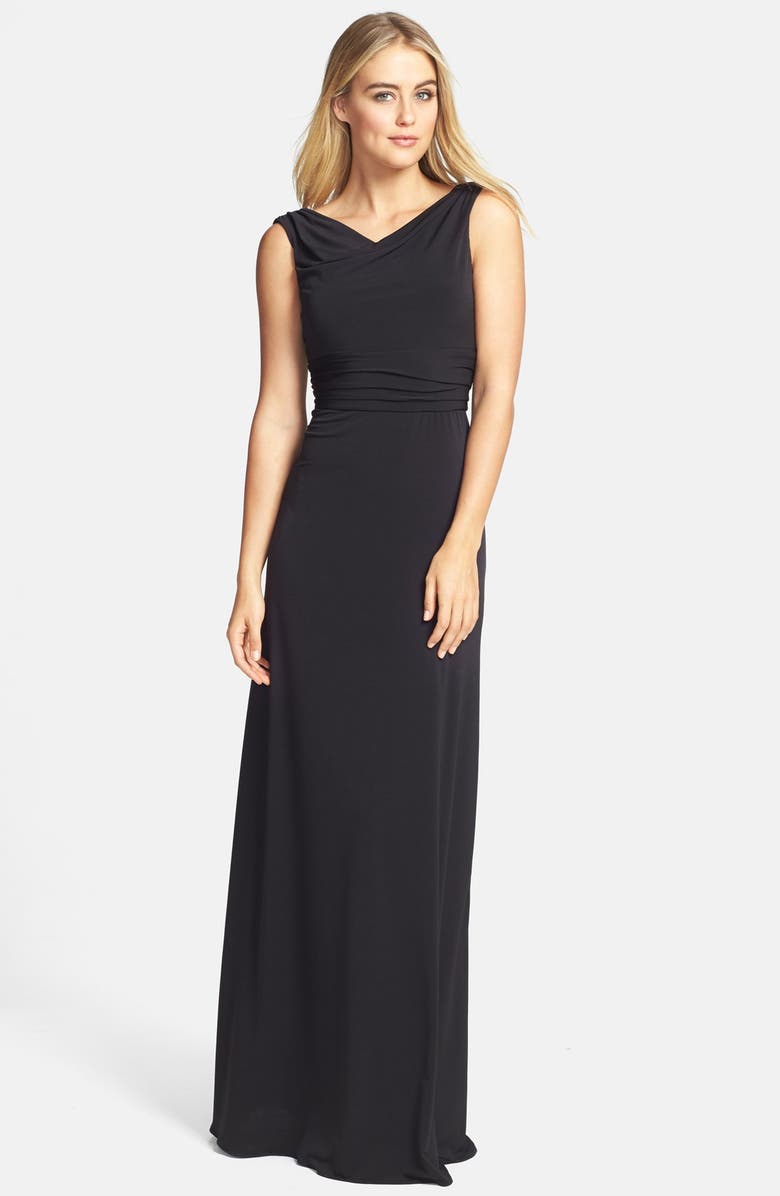 Amsale Draped Neck Jersey Gown | Nordstrom